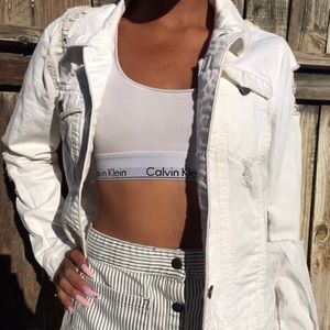 White distressed Forever 21 Jean Jacket
